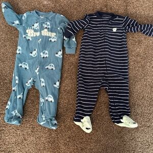Little Brother Blue and Navy Striped Kids One Piece Set